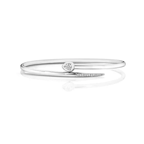 18ct White Gold Diamond Bangle for Her (0.20ct)